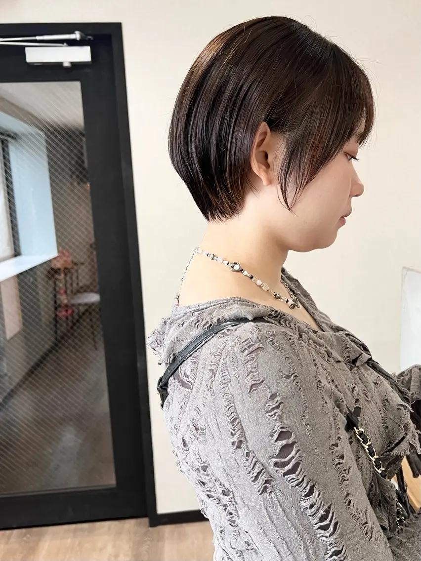ショート カラー ショートヘア カット ヘアカラー トリートメント 🌱小顔魅せショート 髪質改善カラー/泉綺のヘアスタイル