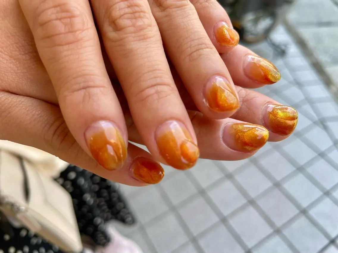 ネイル ニュアンスネイル オレンジ liln nail /NATSUMIのネイルデザイン