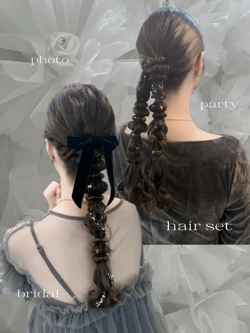 🩶ྀི« 𝐡𝐚𝐢𝐫 𝐬𝐞𝐭 » 💍結婚式/party/お呼ばれヘアセットの写真