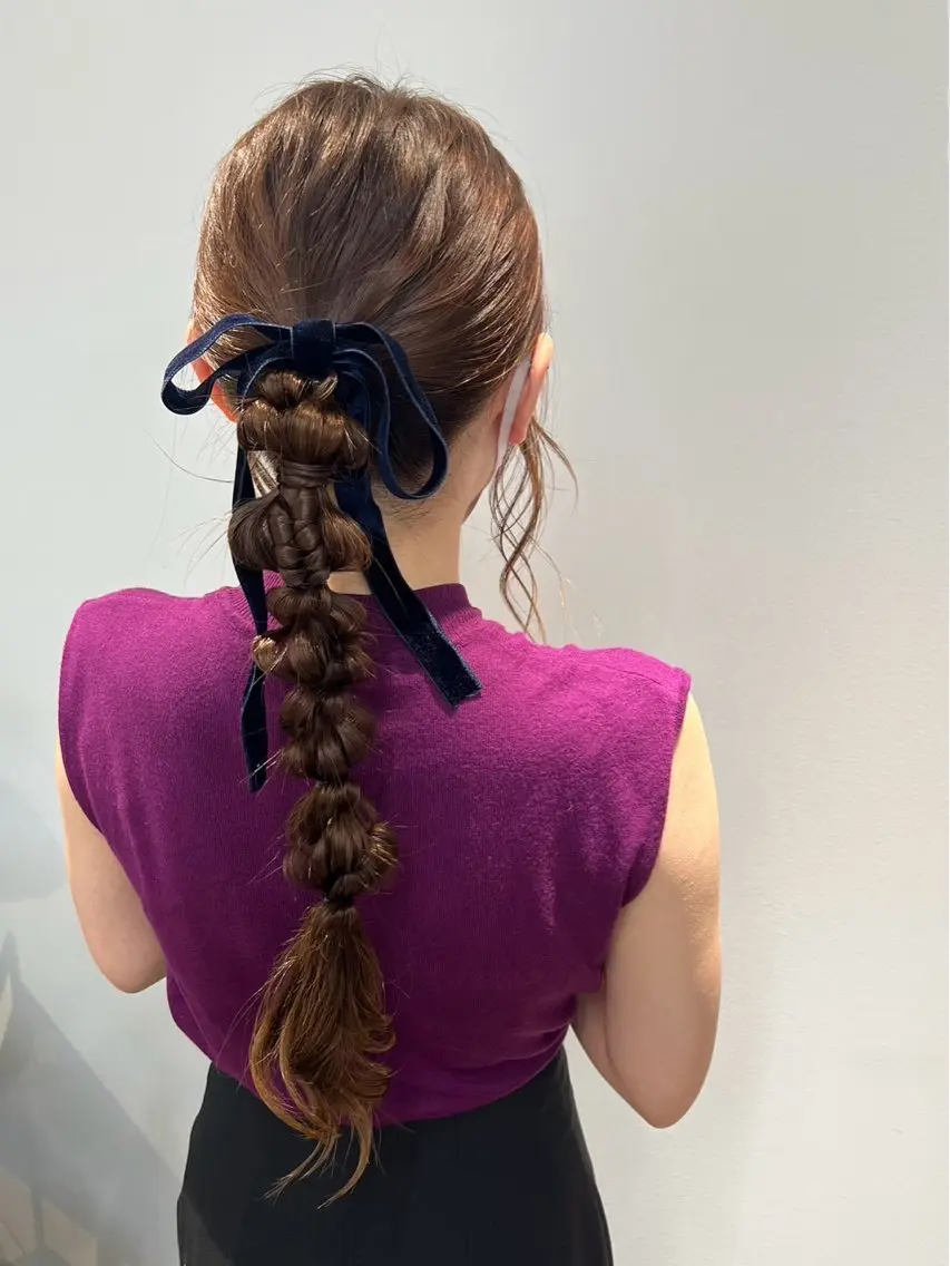 ロング ヘアアレンジ ロング ヘアセット 透明感カラー さきのヘアスタイル