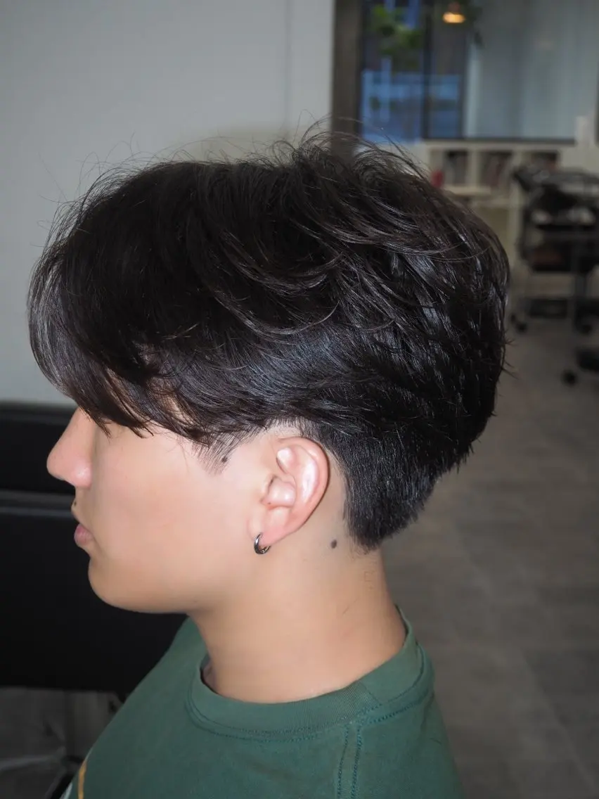 ショート パーマ メンズ カット パーマ メンズ毛流れ系特化 メンズカット/たいきのヘアスタイル