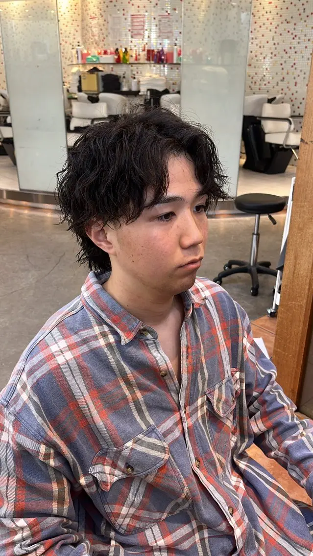 パーマ メンズ カット パーマ 垢抜けのあっきー/ 本厚木徒歩1分のヘアスタイル
