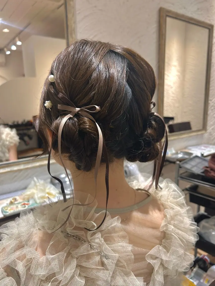 ミディアム ヘアアレンジ ヘアセット 🎀ツヤ髪×モテヘア 🎀池袋/カナエのヘアスタイル