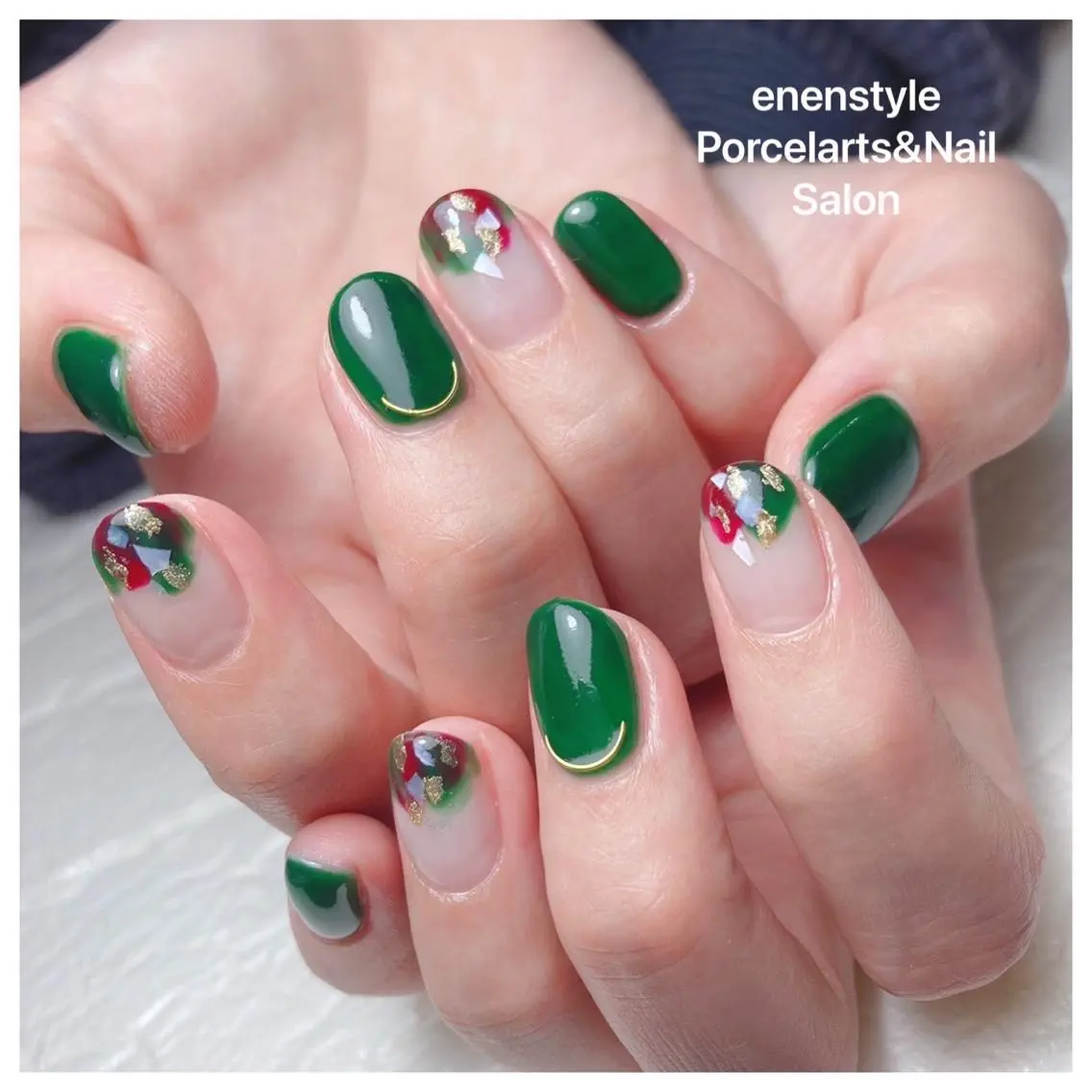 ミディアム ネイル アイブロウ ハンドネイル 🐾enen style 🐾のネイルデザイン