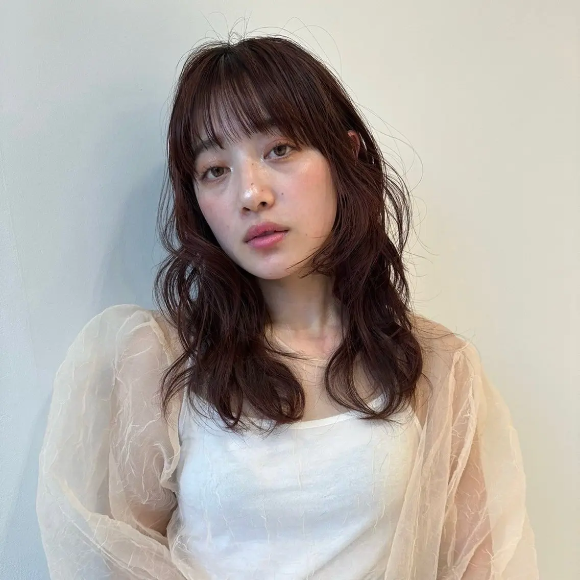 セミロング ヘアカラー トリートメント 艶カラー/中崎町/ マナ🌼のヘアスタイル