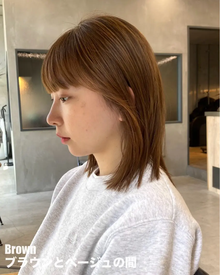 ミディアム カラー カット ヘアカラー トリートメント 村田 りょうやのヘアスタイル