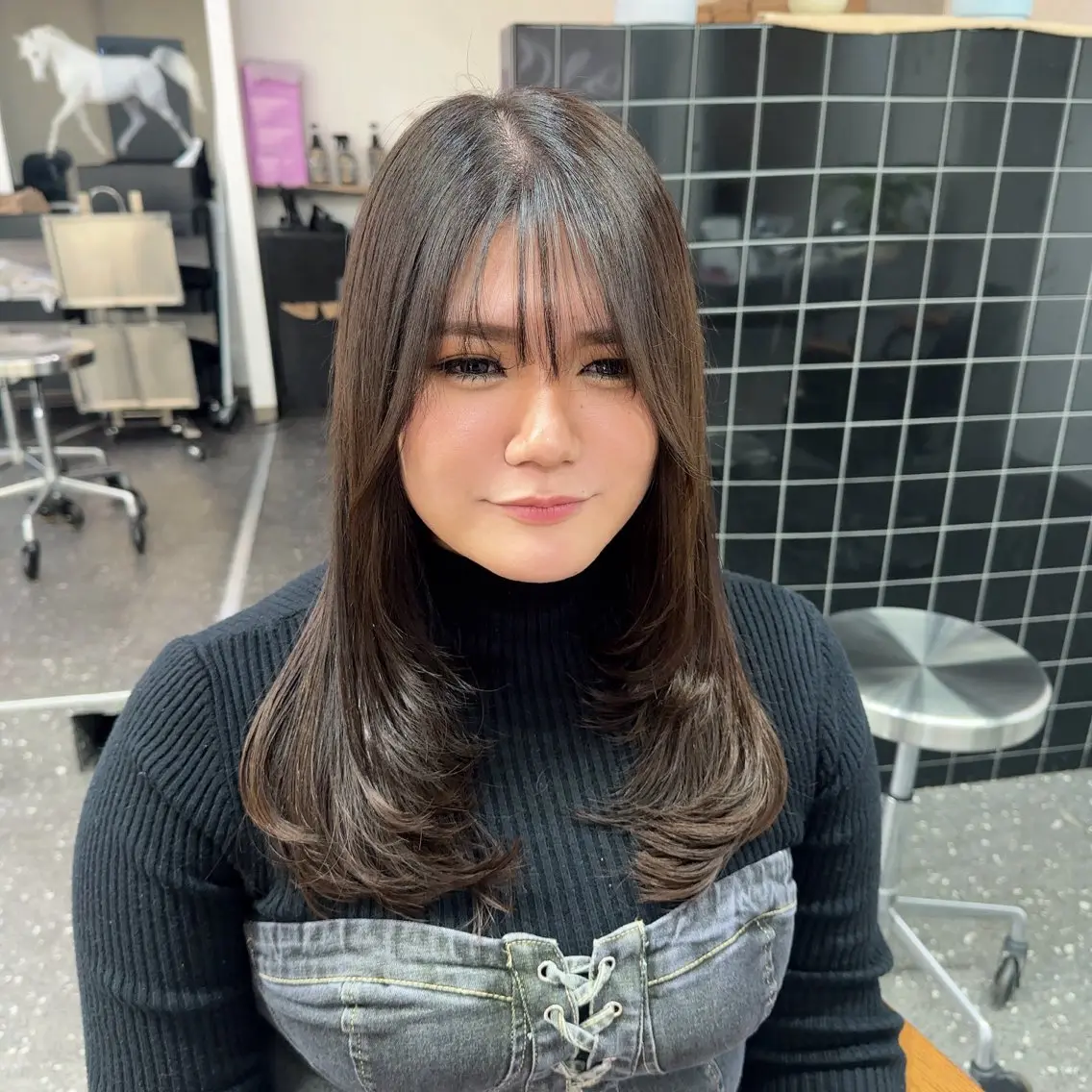 ロング カラー カット ヘアカラー トリートメント 髪質改善⭐️縮毛矯正 中野⭐️Rinaのヘアスタイル