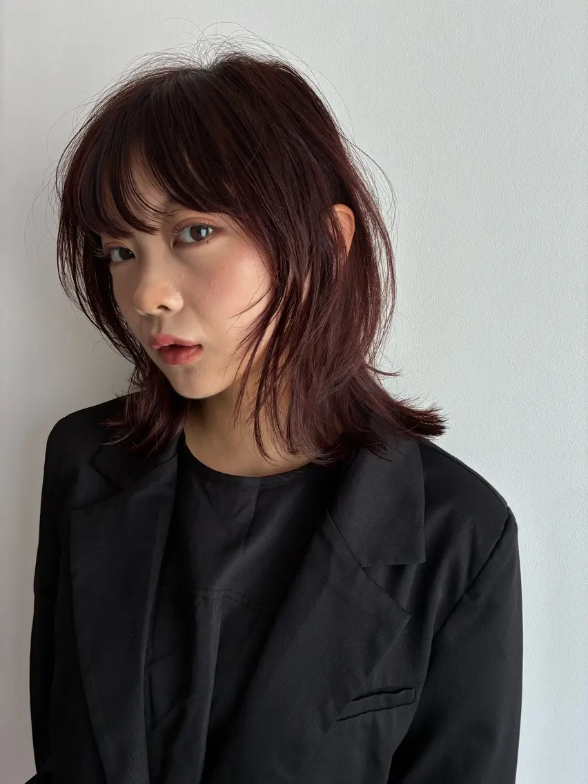 セミロング カラー ヘアアレンジ カット OPUSダブルカラー ケアブリーチのヘアスタイル