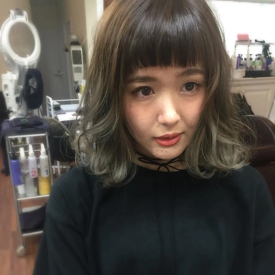 ショート ミディアム セミロング ロング カラー パーマ ヘアアレンジ ネイビーカラー 成松 勇治のヘアスタイル