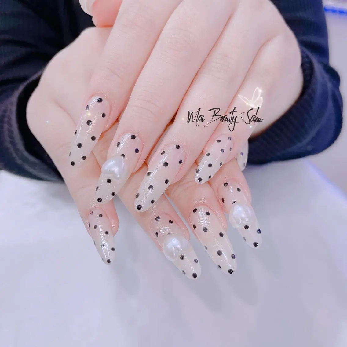 ネイル オーロラネイル 長さ出し フラッシュネイル フレンチネイル ジェルネイル MaiBeauty dodoのネイルデザイン
