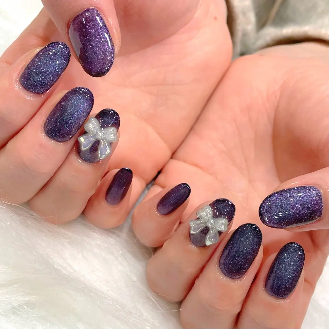 ネイル ブルー マグネットネイル パープル MADDYNAILS ✴︎柏痛ネイルのネイルデザイン