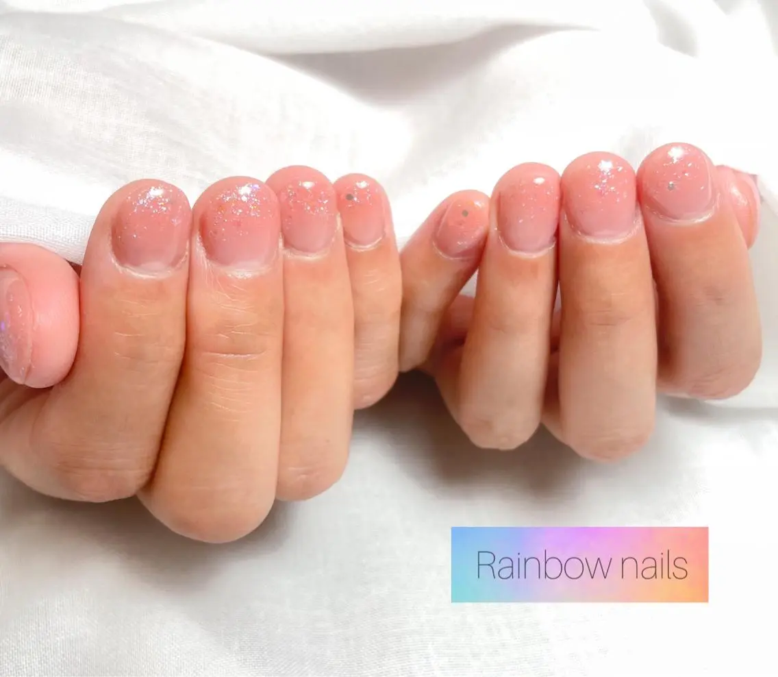 ネイル ハンドネイル Rainbow nailsくろちゃんのネイルデザイン
