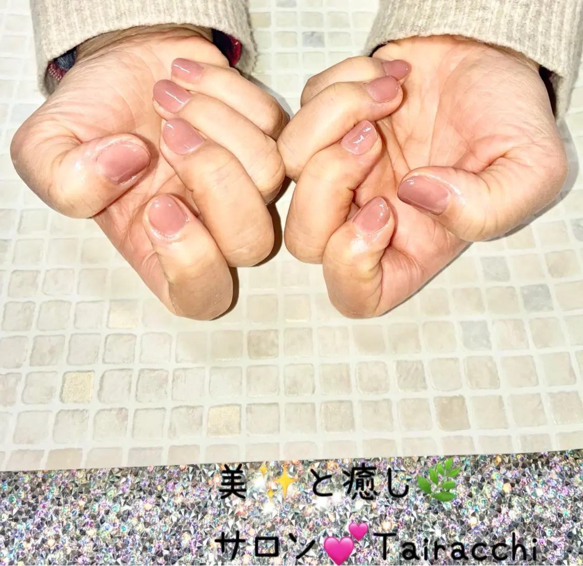 ネイル ピンク ピンクベージュ ショートネイル ハンドネイル Tairacchi タイラッチのエステ・リラクイメージ
