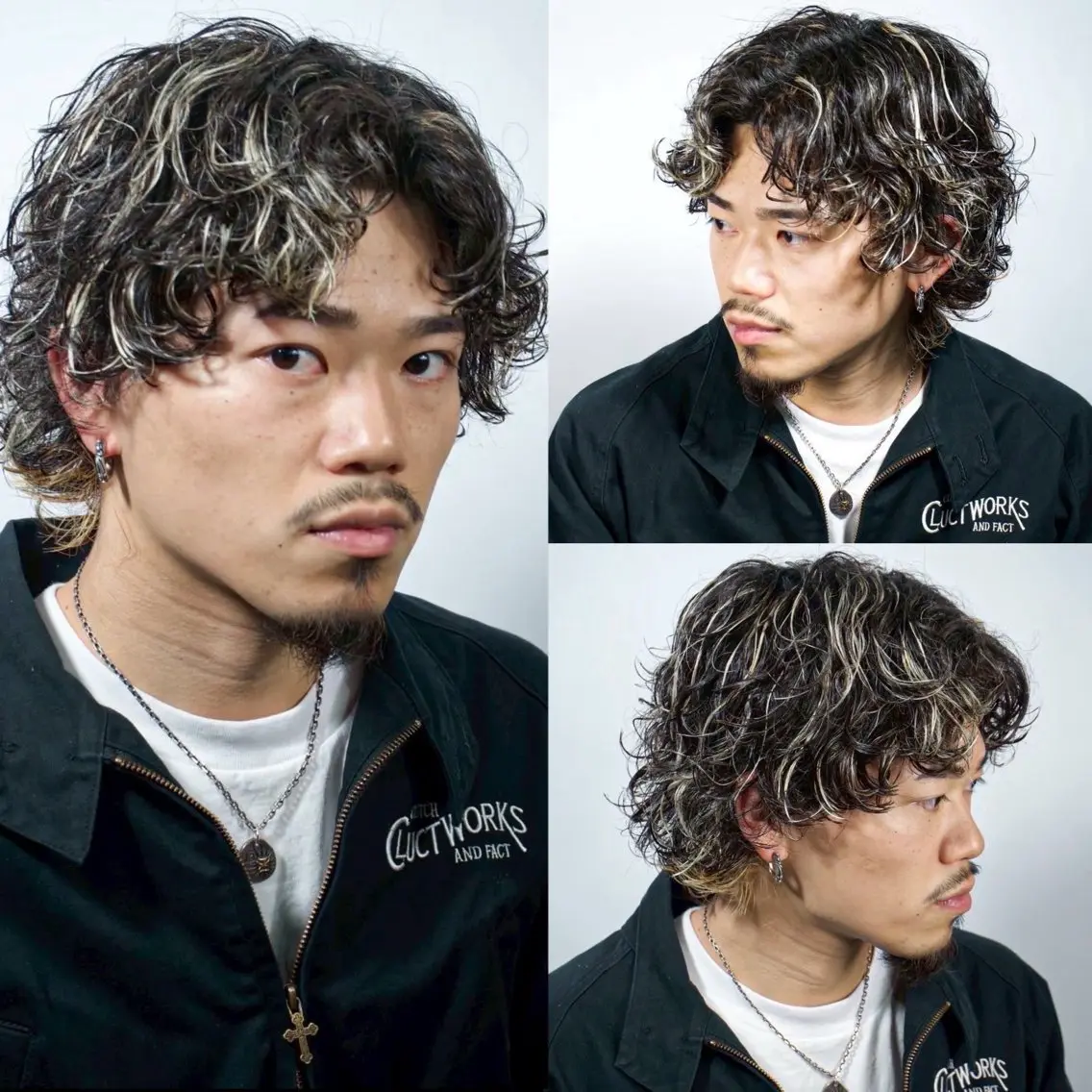 ミディアム パーマ メンズ カット パーマ ほり たつみのヘアスタイル