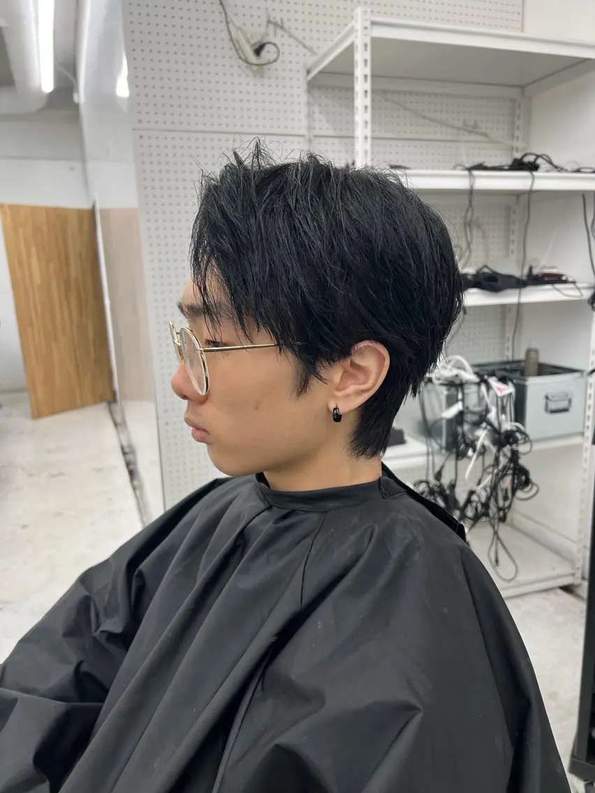 メンズ センターパート 刈り上げ 柏メンズパーマ特化 蛯谷 晃裕のヘアスタイル