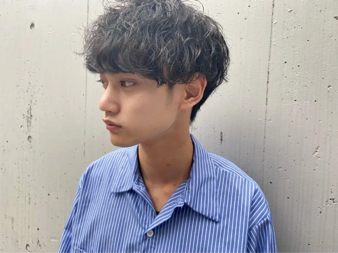 ショート パーマ メンズ カット パーマ mikoto/メンズ パーマカラーモデルのヘアスタイル