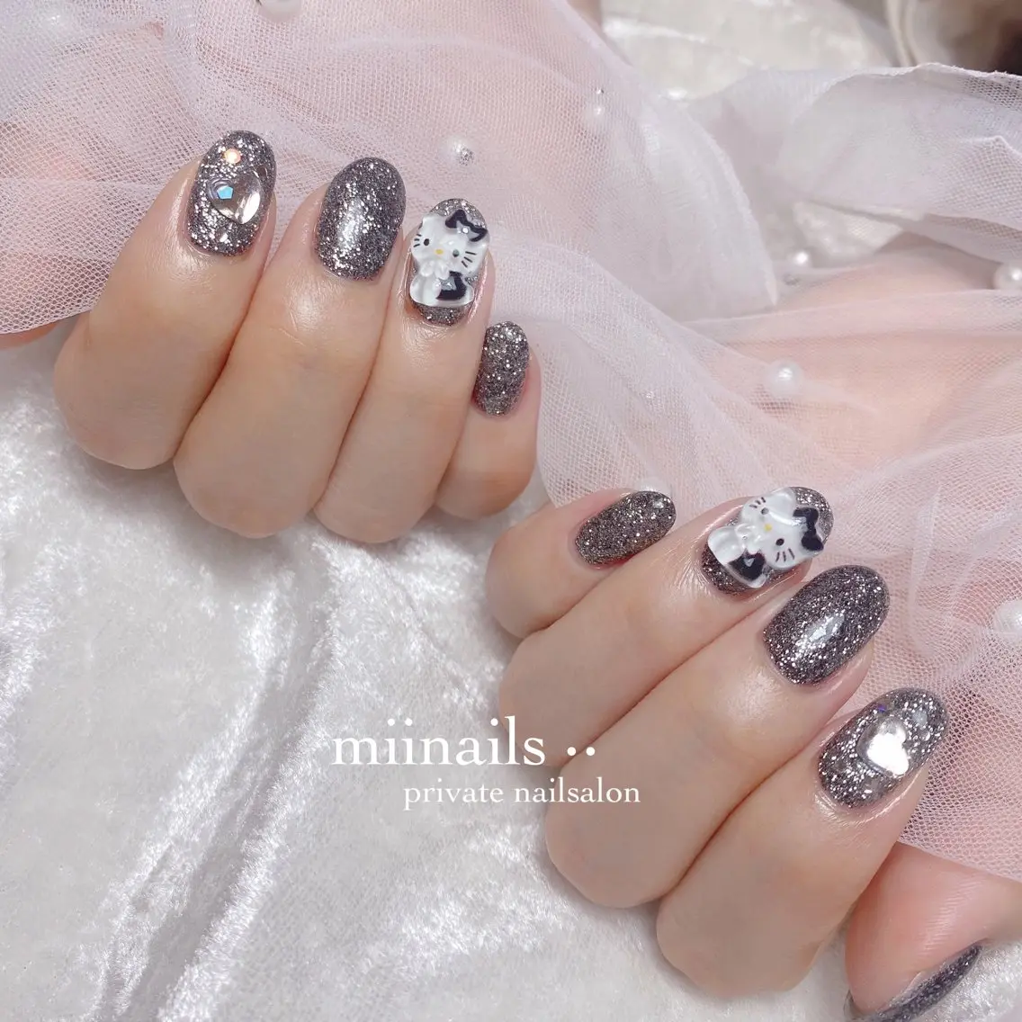 ネイル フレンチネイル 韓国ネイル ワンホンネイル ハンドネイル nailsalon miinailsのネイルデザイン