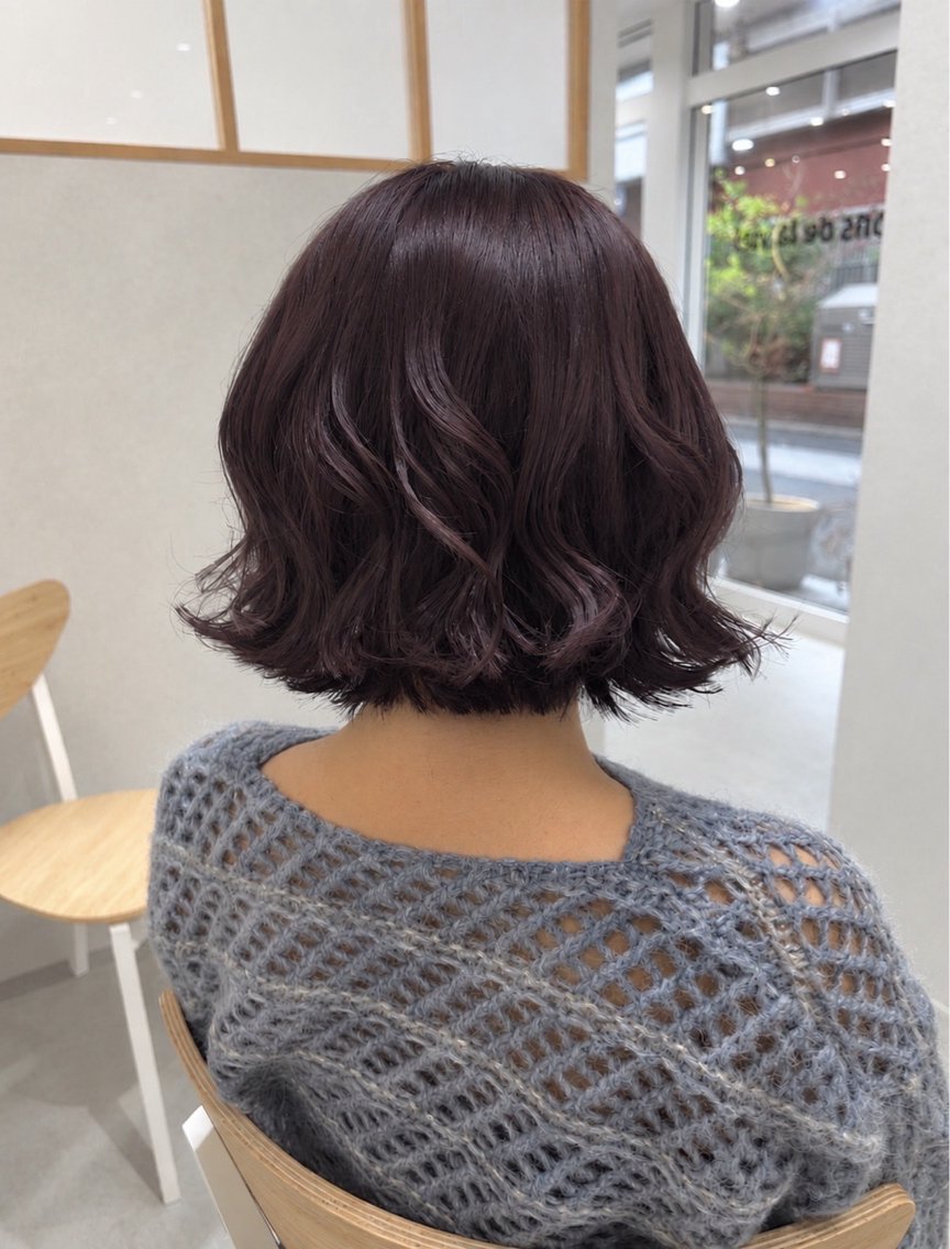 ミディアム ミディアムパーマ ボブ mao/ bob オリーブcolorのヘアスタイル