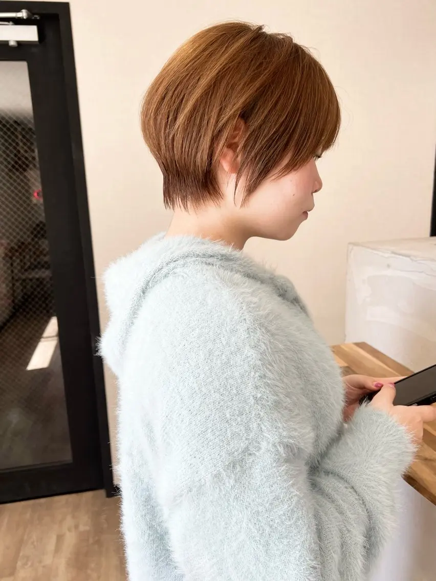ショート カラー ショートボブ ボブ ショートヘア カット ヘアカラー トリートメント 🌱小顔魅せショート 髪質改善カラー/泉綺のヘアスタイル