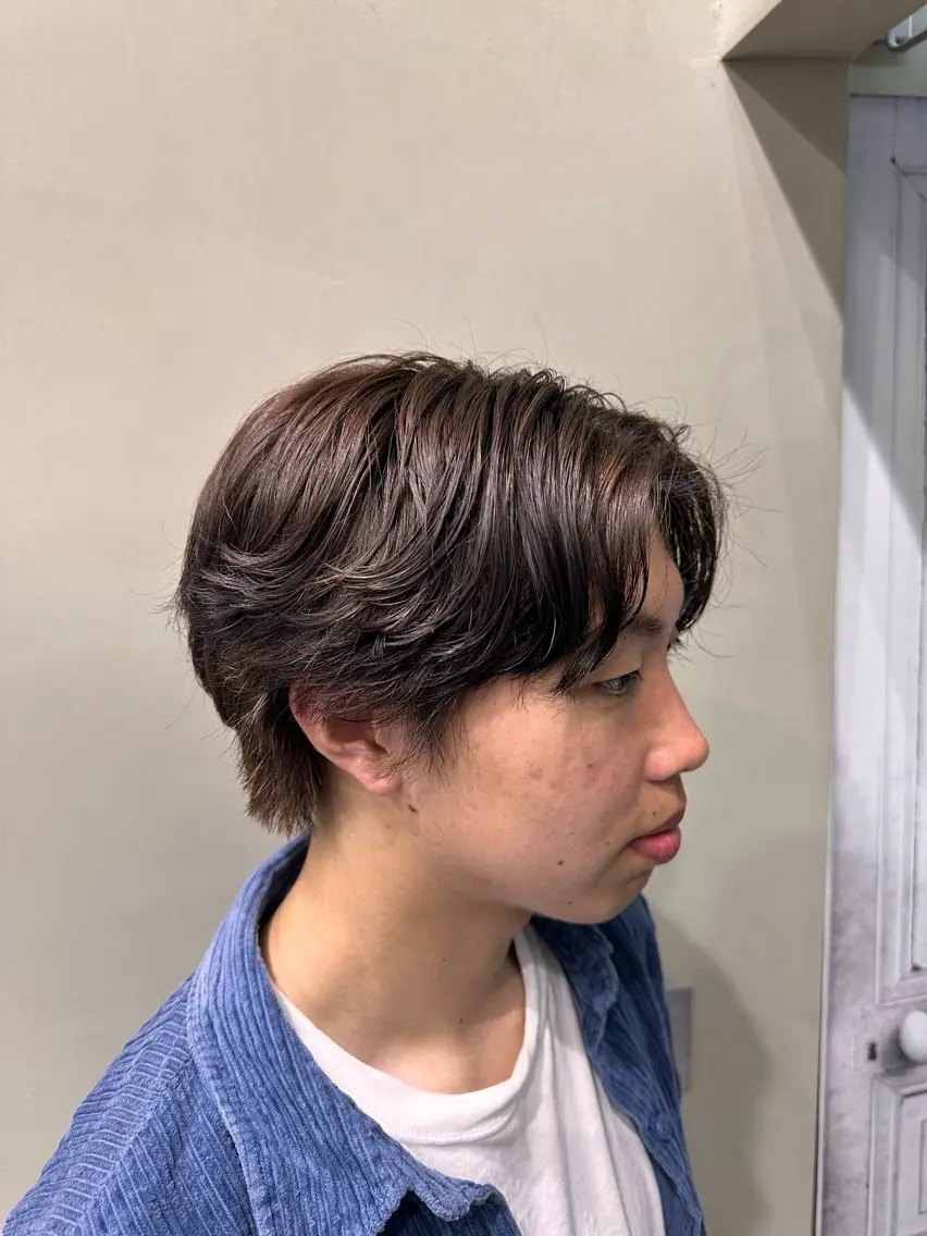 カラー パーマ メンズ メンズパーマ ブラウンカラー ニュアンスパーマ 鈴木 アナンのヘアスタイル