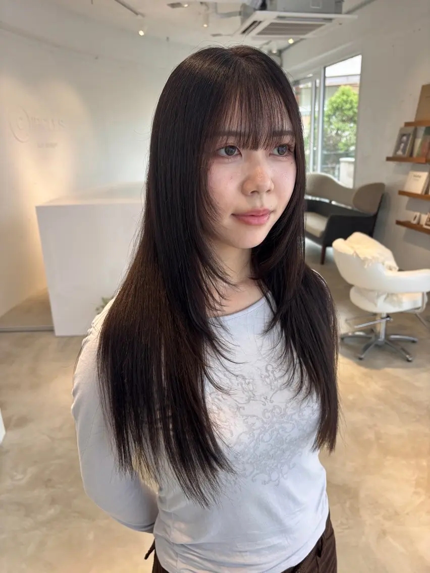 ロング カラー ロングレイヤー ケアカラー レイヤーカット ロング 薬院浄水通/ショート /メンズ/rukaのヘアスタイル