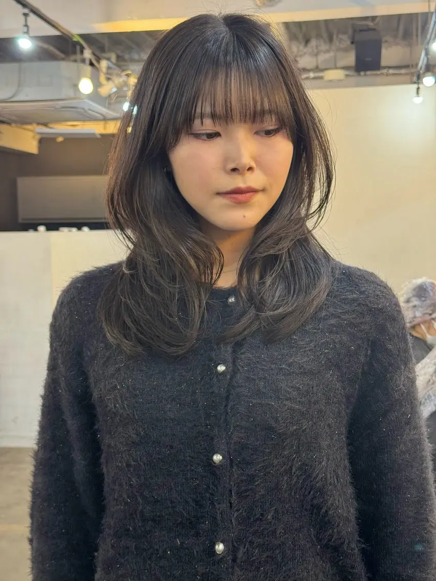 ミディアム カラー カット ヘアカラー トリートメント 🪡韓国レイヤー/ 艶髪カラー/菊池🪡のヘアスタイル
