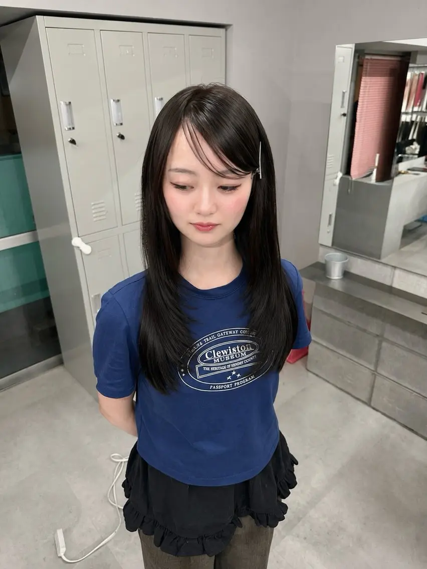 ロング カラー くびれヘア 韓国風ヘア カット ヘアカラー トリートメント 韓国レイヤー/ボブ ウルフカット/きらりのヘアスタイル
