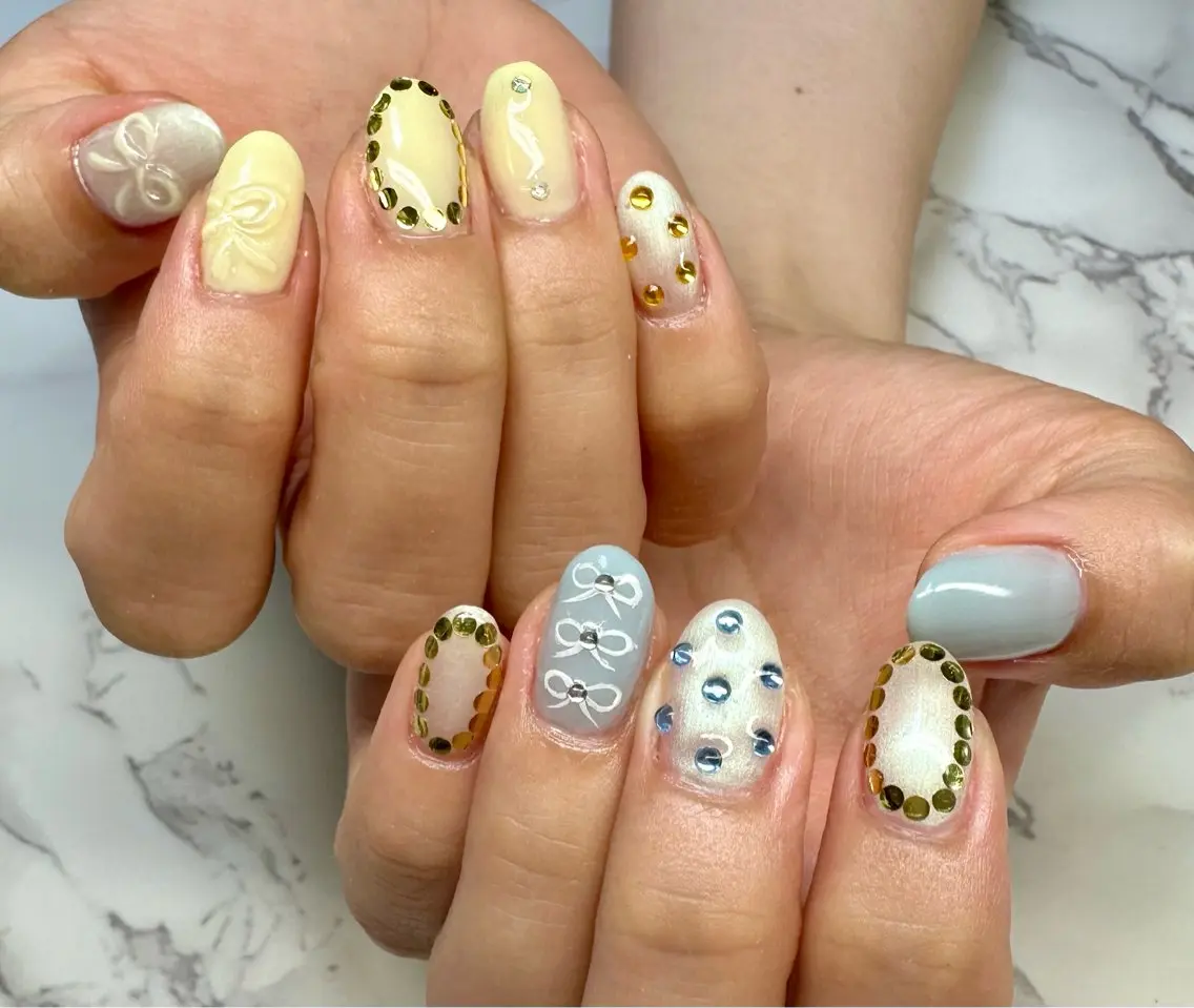 ネイル ボルドー キラキラネイル マグネットネイル ミラーネイル ニュアンスネイル Mai’s nailのネイルデザイン