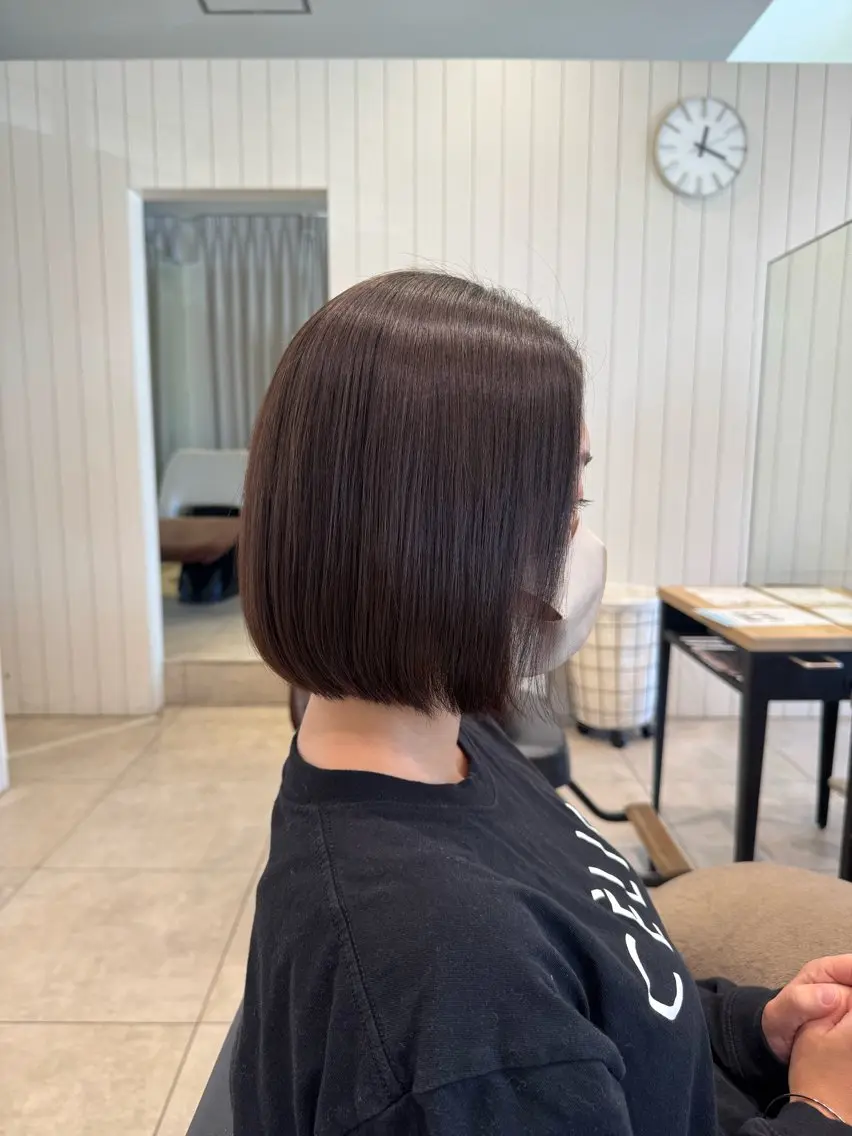 ショート ストレート⭐️ 髪質改善カラー⭐️のヘアスタイル