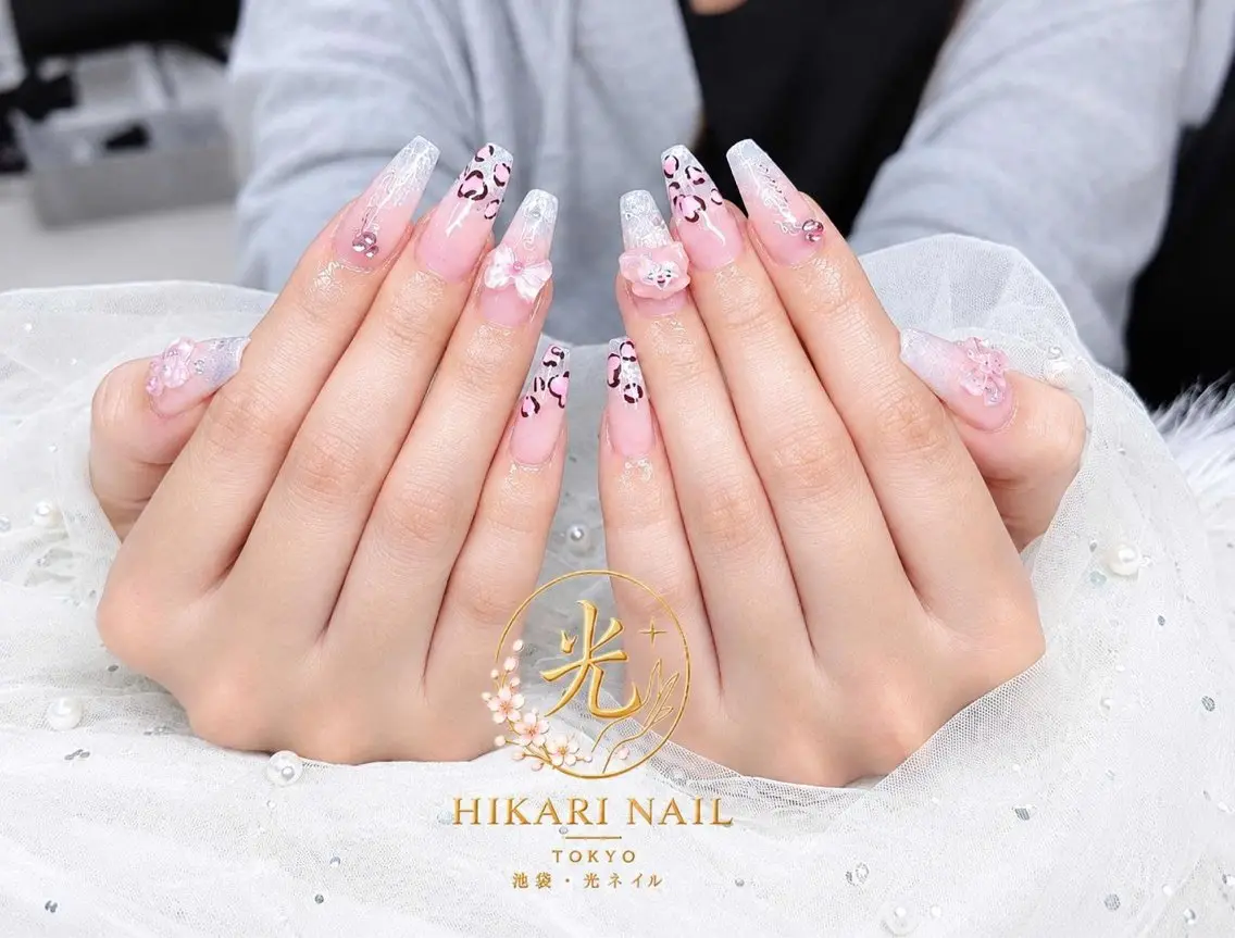 ネイル チークネイル 長さ出し フレンチネイル ガーリー ハロウィン ハンドネイル HikariNail Ikebukuroのネイルデザイン
