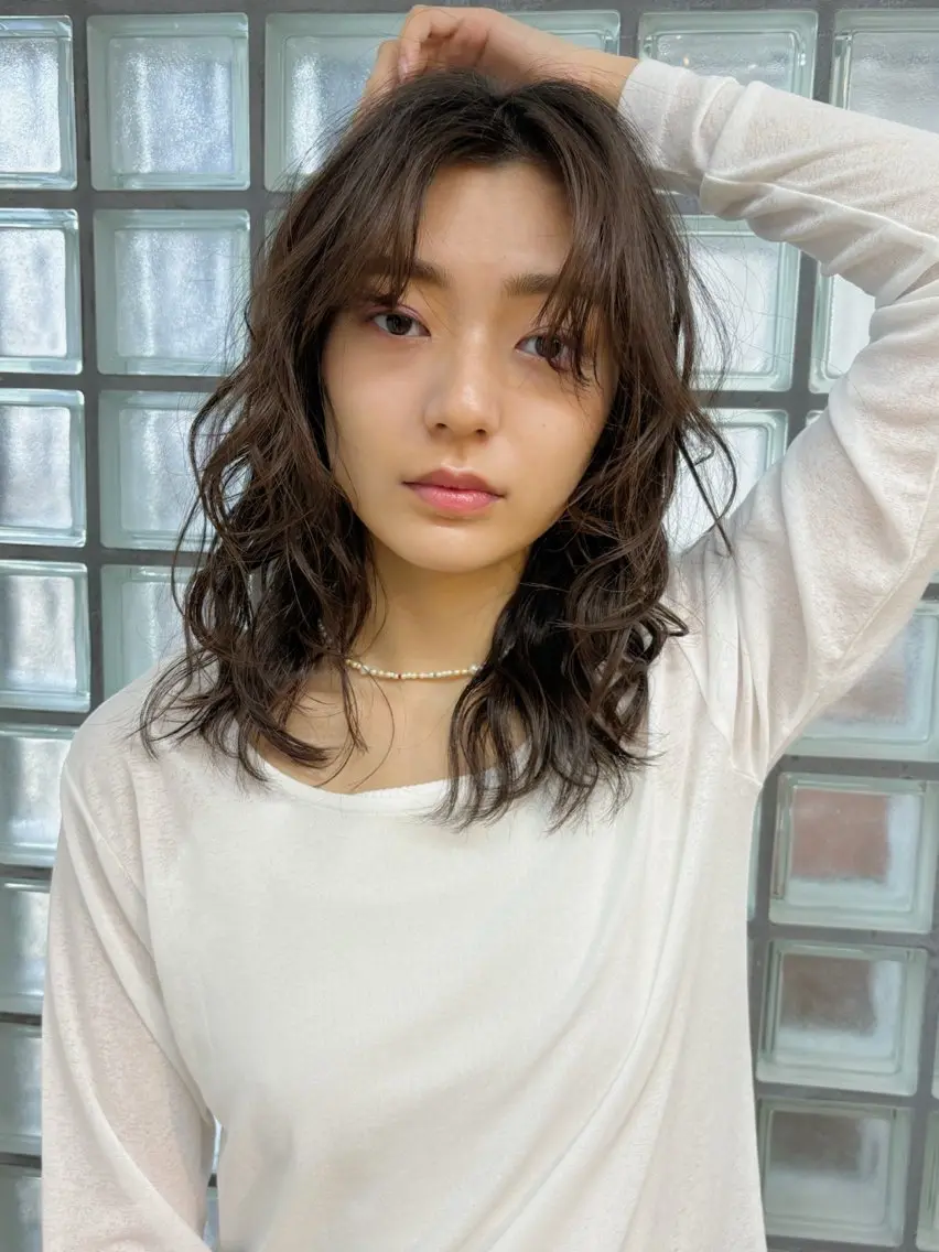 パーマ ニュアンスパーマ カット パーマ トリートメント ボブ/ミディアム 親しみやすさ/さくらのヘアスタイル