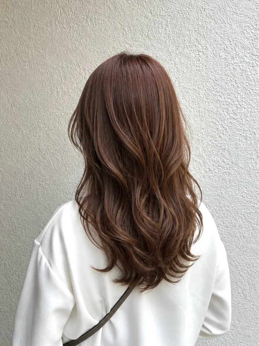 ロング カラー ベージュカラー ブラウンカラー レイヤーカット カット ヘアカラー メンズカット◎さくら /眉毛/メンズパーマのヘアスタイル