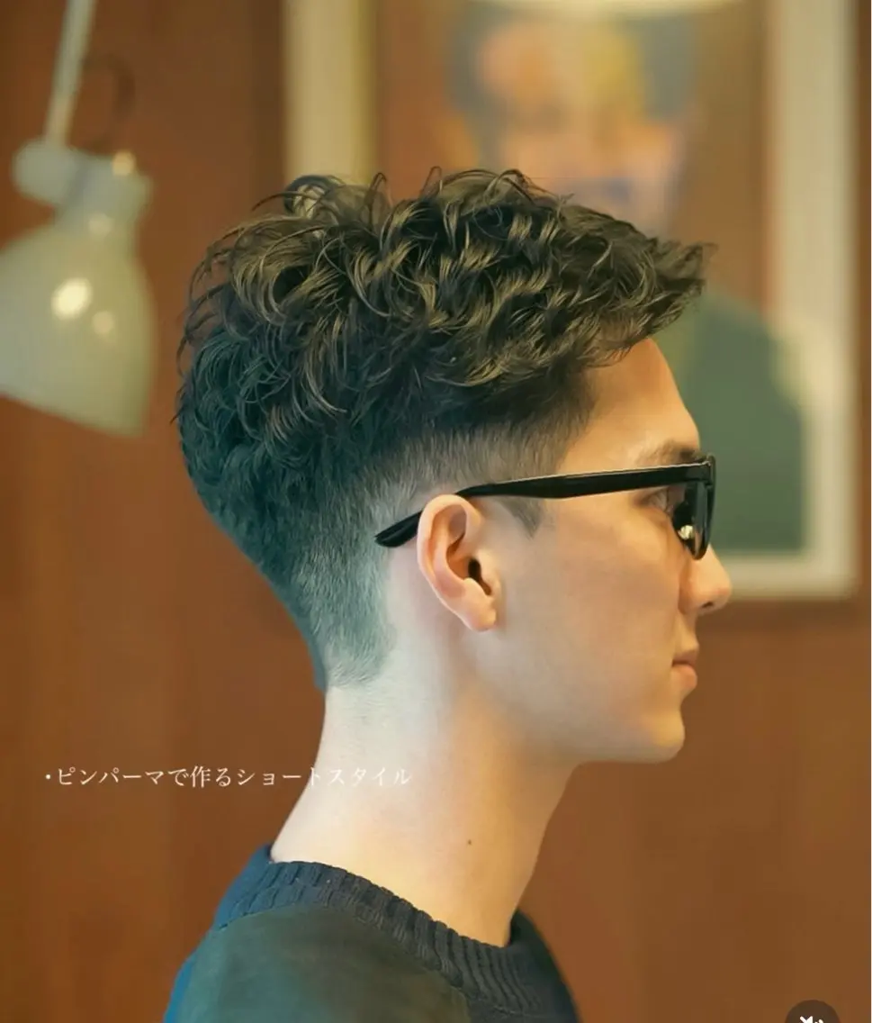 パーマ メンズ メンズショート タチカワユウキのヘアスタイル