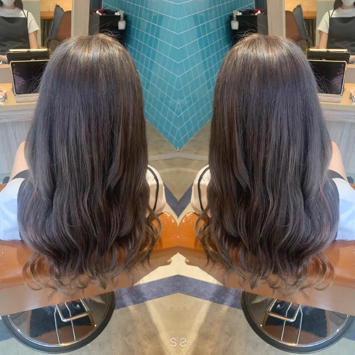 ロング カラー グレージュ 韓国🇰🇷 ✂︎hair 内田愛のヘアスタイル