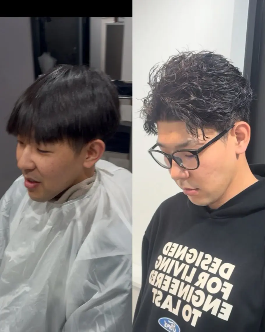 ショート メンズ メンズパーマ リベイルけんた モデル募集のヘアスタイル