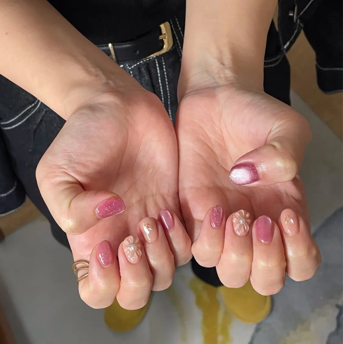 ネイル オーロラネイル フットネイル フレンチネイル ジェルネイル 韓国ネイル ハンドネイル kiki nail &brow二子玉川のネイルデザイン