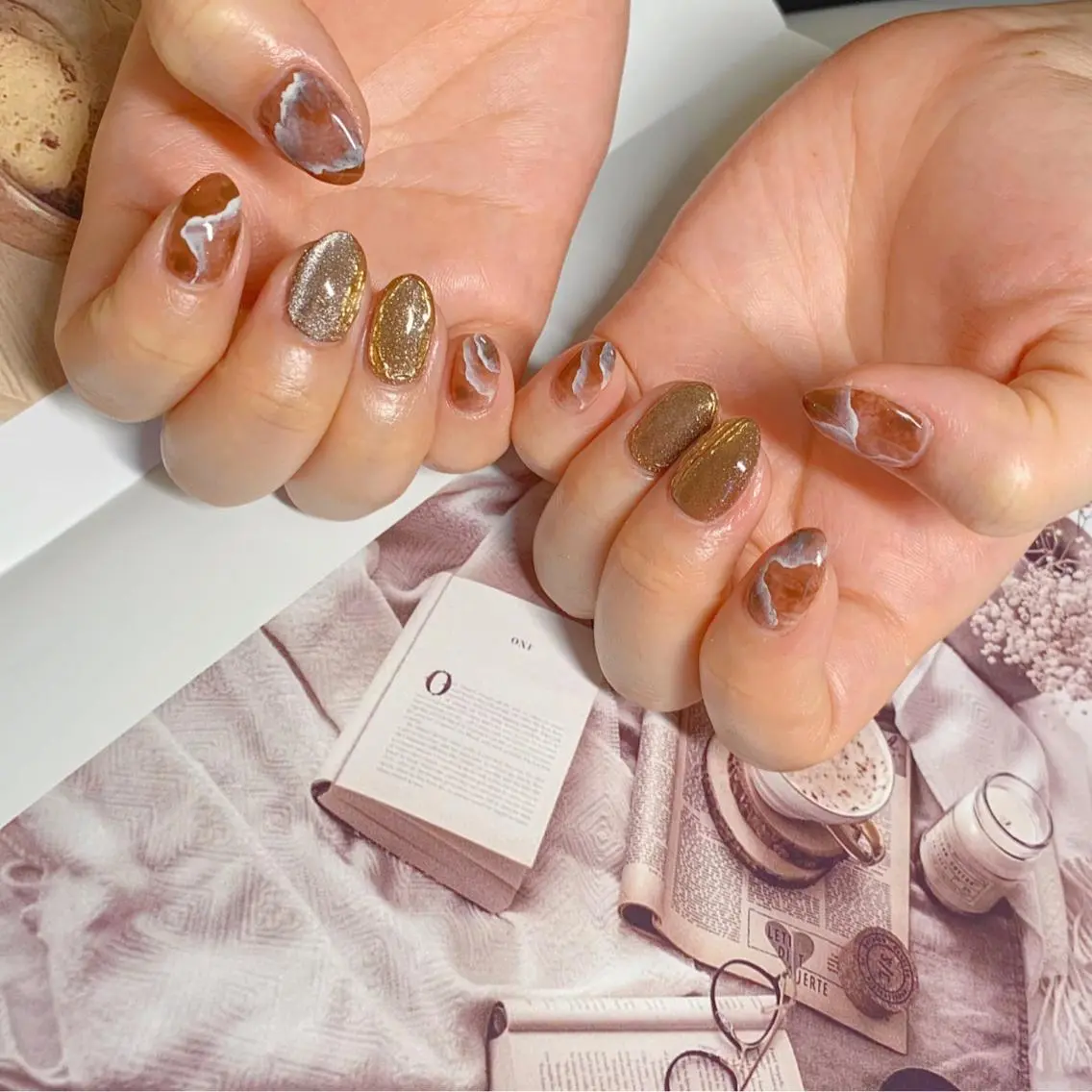 ネイル オーロラネイル フットネイル フレンチネイル ジェルネイル 韓国ネイル ハンドネイル ハンドケア 【ENサロン】 Rei💜Nailのネイルデザイン