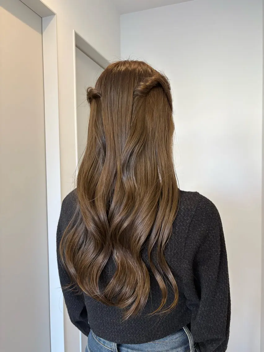 ロング カラー ヘアアレンジ ベージュカラー オリーブベージュ ヘアカラー 笹山 未夢のヘアスタイル