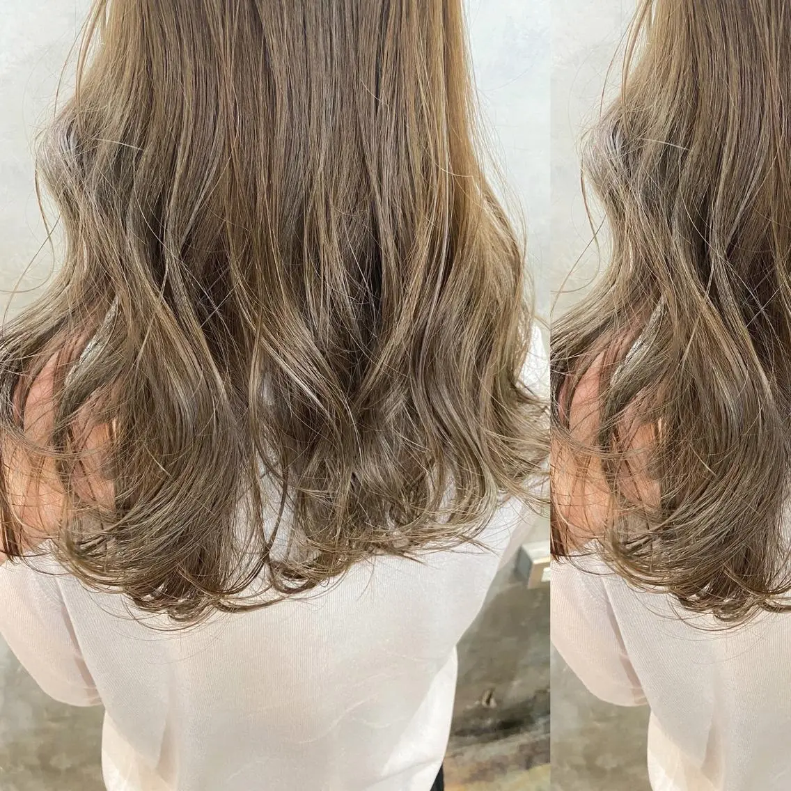 セミロング カラー 透明感カラー ハイライトカラー ハイライト ヘアカラー ツキノキ　ミナ 8月から西梅田店のヘアスタイル