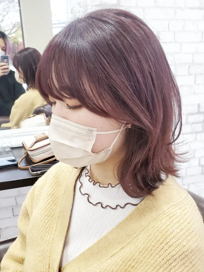 ミディアム カット ヘアカラー 井上 栄治のヘアスタイル