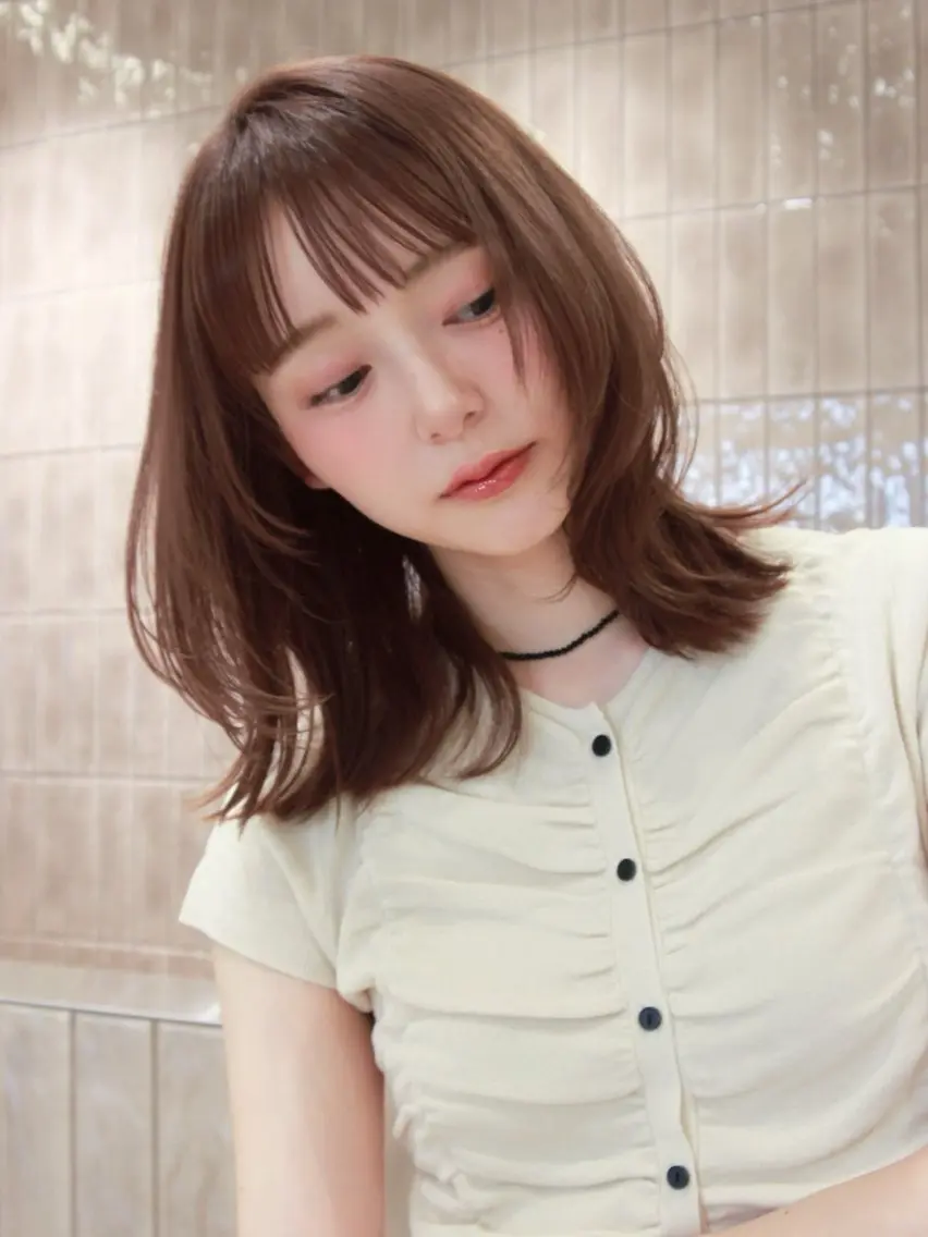 ミディアム カラー ミディアムレイヤー レイヤーカット rico/暖色カラー /レイヤーカットのヘアスタイル