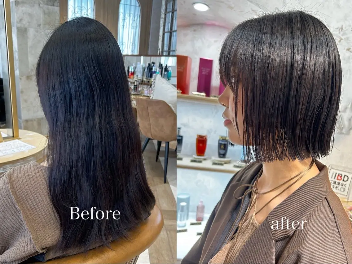 ミディアム カット ヘアカラー トリートメント Lond bla-maのヘアスタイル