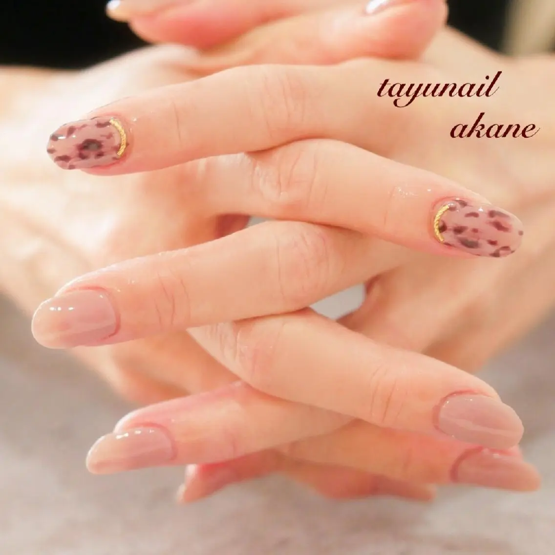 ネイル アニマル柄 アートネイル ブルー ジェルネイル パラジェル ネイルサロン 【たゆnail】のネイルデザイン