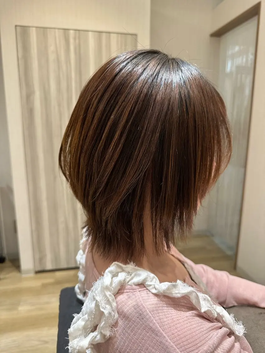 ミディアム ボブレイヤー ボブ レイヤーカット cheveux門仲 Hikaruのヘアスタイル