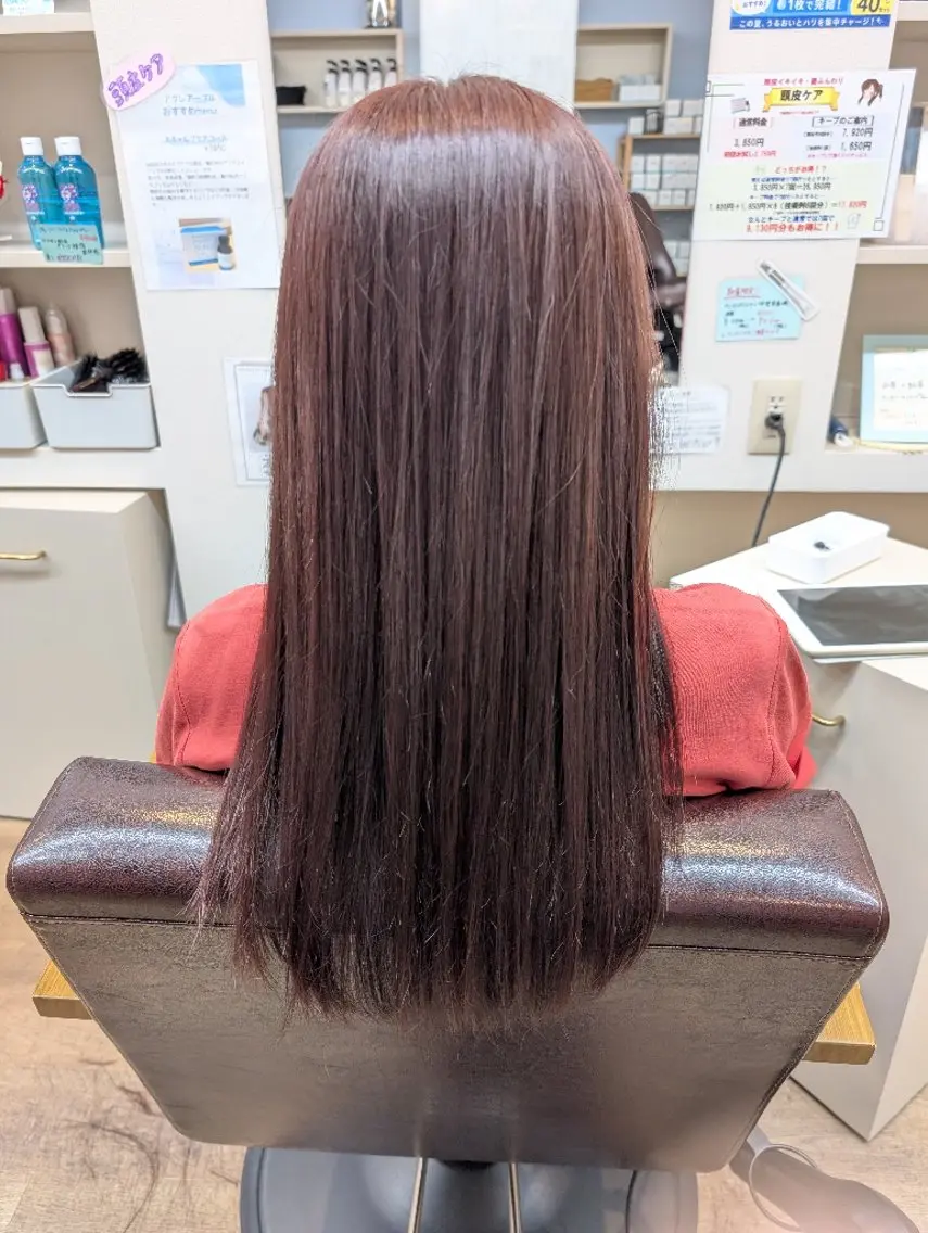 レディースセミロングカット+カラーの写真