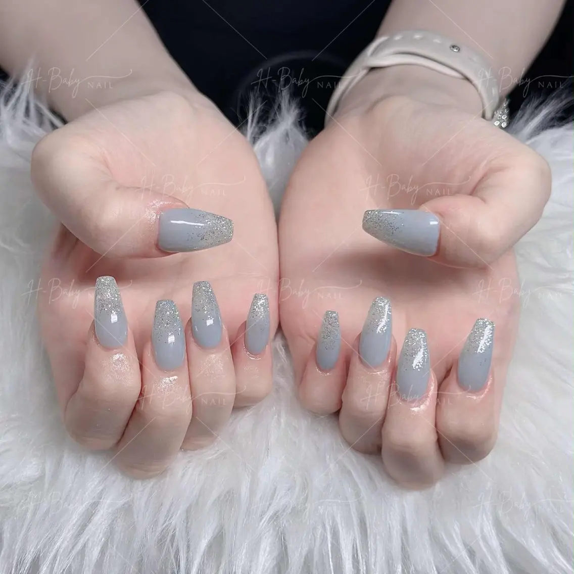 ネイル オーロラネイル フレンチネイル ジェルネイル ハロウィン キラキラネイル ハンドネイル H.baby Nail Salonのネイルデザイン