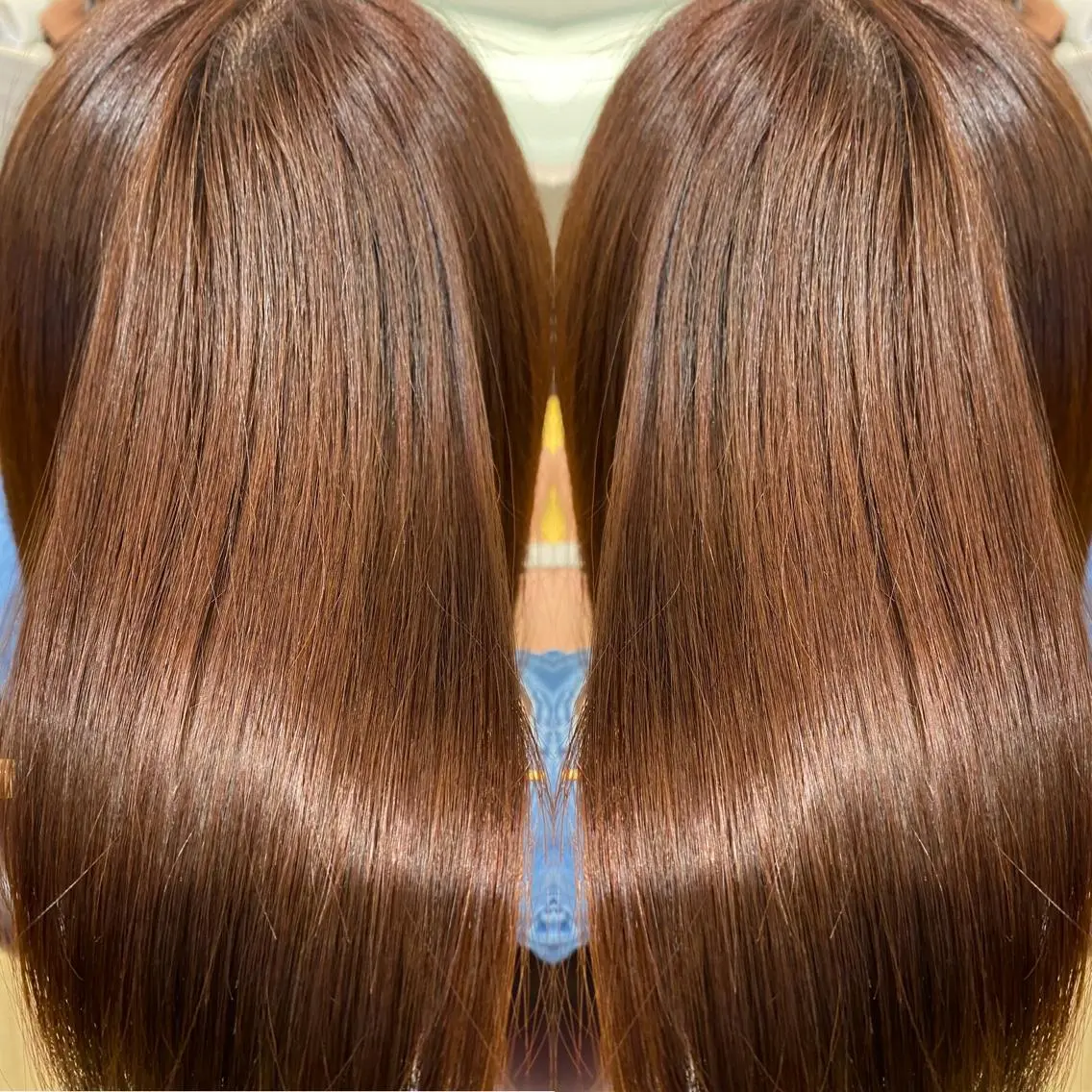 セミロング カラー オレンジ 🫧髪質改善×艶髪 🫧根本泰成🫧のヘアスタイル