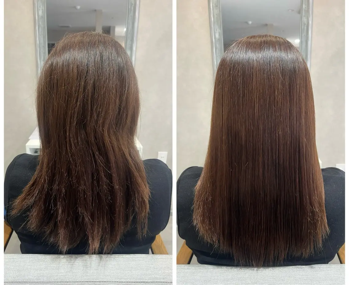 セミロング 縮毛矯正 森 愛友のヘアスタイル