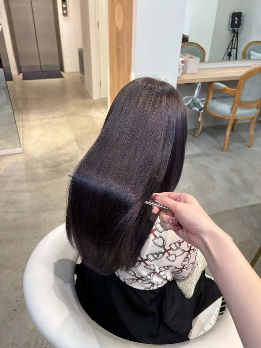 ロング ヘアカラー トリートメント ﾊﾙﾅ🌸 髪質改善のヘアスタイル