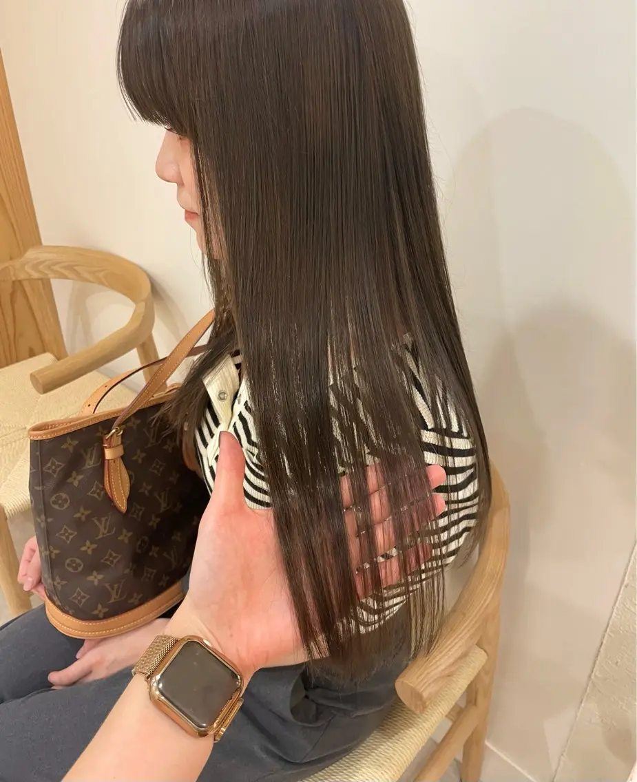 ミディアム カット ヘアカラー トリートメント minatsu 東京の技術を京都でのヘアスタイル